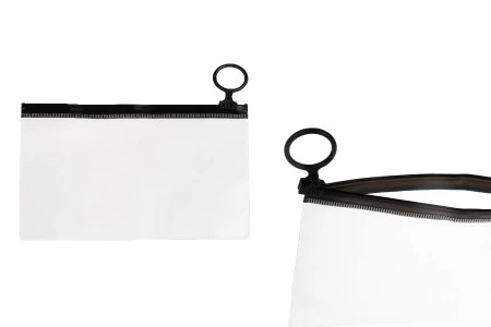 Poluprovidna kesica (PVC) 150x100 mm sa crnim patent  (zip) zatvaračem - 12 kom-1
