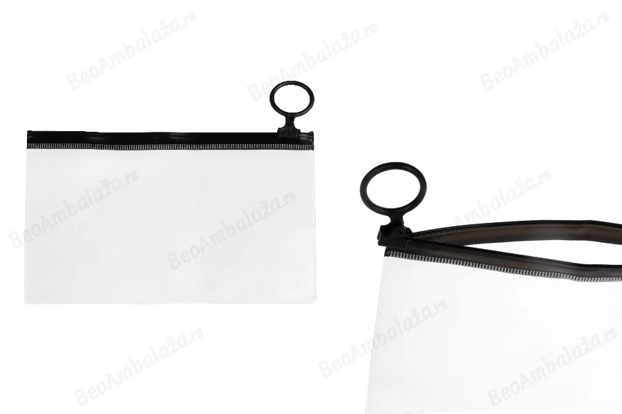 Poluprovidna kesica (PVC) 150x100 mm sa crnim patent  (zip) zatvaračem - 12 kom-slika_proizvoda