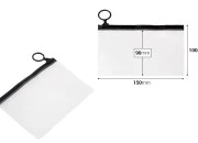 Poluprovidna kesica (PVC) 150x100 mm sa crnim patent (zip) zatvaračem - 12 kom Poluprovidna kesica (PVC) 150x100 mm sa crnim patent (zip) zatvaračem - 12 kom
