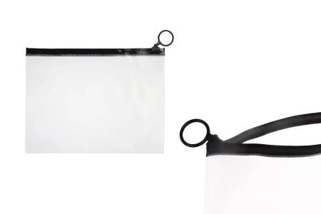 Poluprovidna kesica (PVC) 200x150 mm sa crnim patent  (zip) zatvaračem - 12 kom-1