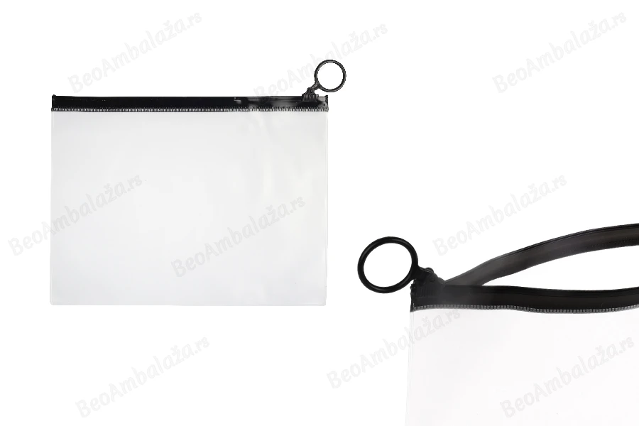Poluprovidna kesica (PVC) 200x150 mm sa crnim patent  (zip) zatvaračem - 12 kom-slika_proizvoda