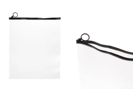 Poluprovidna kesica (PVC) 250x300 mm sa crnim patent  (zip) zatvaračem - 12 kom-1