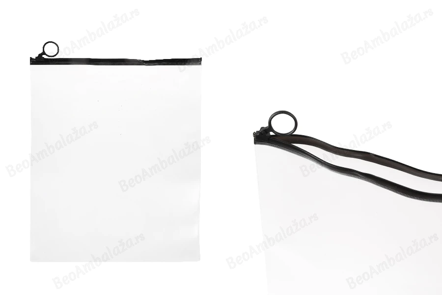 Poluprovidna kesica (PVC) 250x300 mm sa crnim patent  (zip) zatvaračem - 12 kom-slika_proizvoda