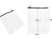 Poluprovidna kesica (PVC) 250x300 mm sa crnim patent (zip) zatvaračem - 12 kom Poluprovidna kesica (PVC) 250x300 mm sa crnim patent (zip) zatvaračem - 12 kom
