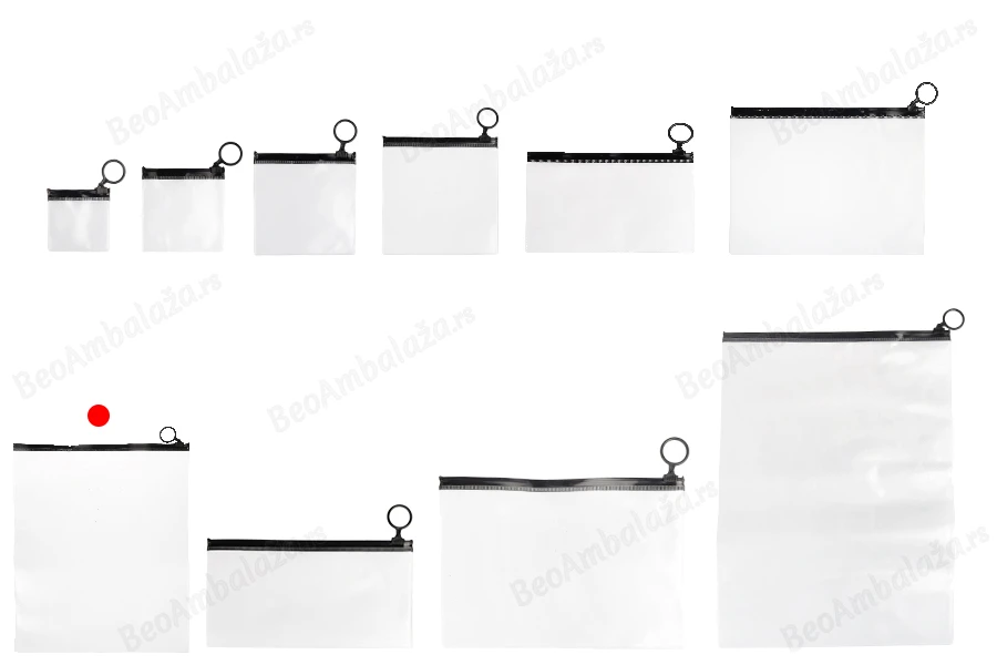 Poluprovidna kesica (PVC) 250x300 mm sa crnim patent  (zip) zatvaračem - 12 kom-grupa_slika