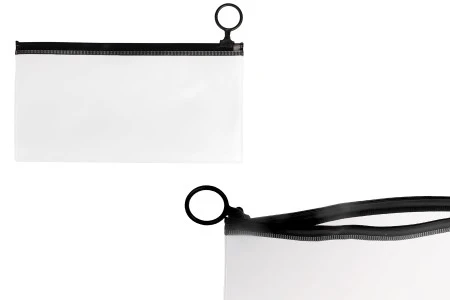 Poluprovidna kesica (PVC) 190x100 mm sa crnim patent  (zip) zatvaračem - 12 kom-1