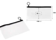 Poluprovidna kesica (PVC) 190x100 mm sa crnim patent  (zip) zatvaračem - 12 kom