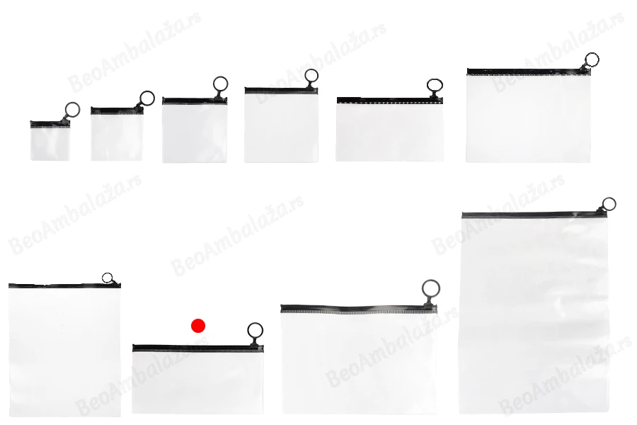 Poluprovidna kesica (PVC) 190x100 mm sa crnim patent  (zip) zatvaračem - 12 kom-grupa_slika