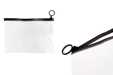 Poluprovidna kesica (PVC) 200x140 mm sa crnim patent  (zip) zatvaračem - 12 kom-1