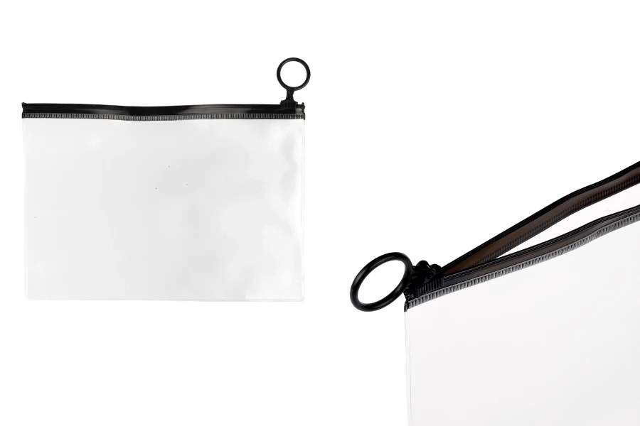 Poluprovidna kesica (PVC) 200x140 mm sa crnim patent (zip) zatvaračem - 12 kom Poluprovidna kesica (PVC) 200x140 mm sa crnim patent (zip) zatvaračem - 12 kom