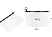 Poluprovidna kesica (PVC) 200x140 mm sa crnim patent (zip) zatvaračem - 12 kom Poluprovidna kesica (PVC) 200x140 mm sa crnim patent (zip) zatvaračem - 12 kom