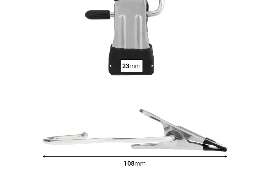 Metalna kuka sa klipom i crnom ručkom 108x23 mm-dimenzije_slike