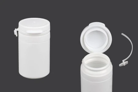 Bela plastična kutijica 30mL sa sigurnosnim klik poklopcem za pilule i kapsule-1