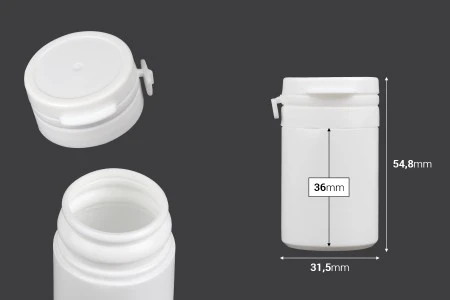 Bela plastična kutijica 30mL sa sigurnosnim klik poklopcem za pilule i kapsule-2