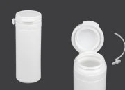 Bela plastična kutijica 50mL sa sigurnosnim klik poklopcem za pilule i kapsule-slika_proizvoda