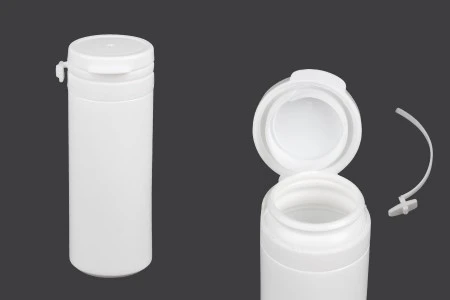 Bela plastična kutijica 50mL sa sigurnosnim klik poklopcem za pilule i kapsule-1