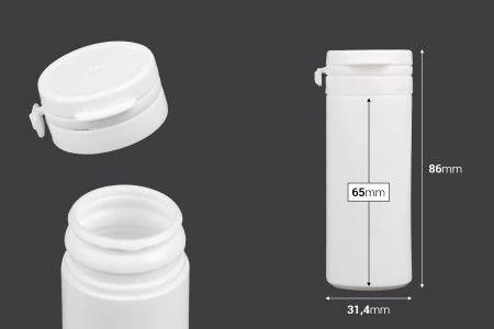 Bela plastična kutijica 50mL sa sigurnosnim klik poklopcem za pilule i kapsule-2