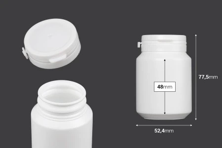 Bela plastična kutijica 100mL sa sigurnosnim klik poklopcem za pilule i kapsule-2