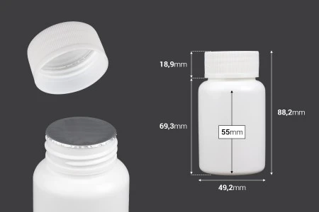 Bela plastična kutijica 120mL sa navojnim zatvaračem za pilule i kapsule-2