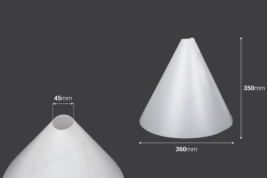 PVC konus za korigovanje odsjaja proizvoda na fotografijama 360x350 mm-dimenzije_slike