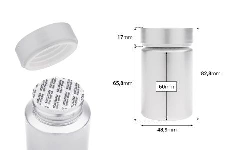 Plastična srebrna PET kutijica 100mL za lekove i kapsule - 12 kom-2