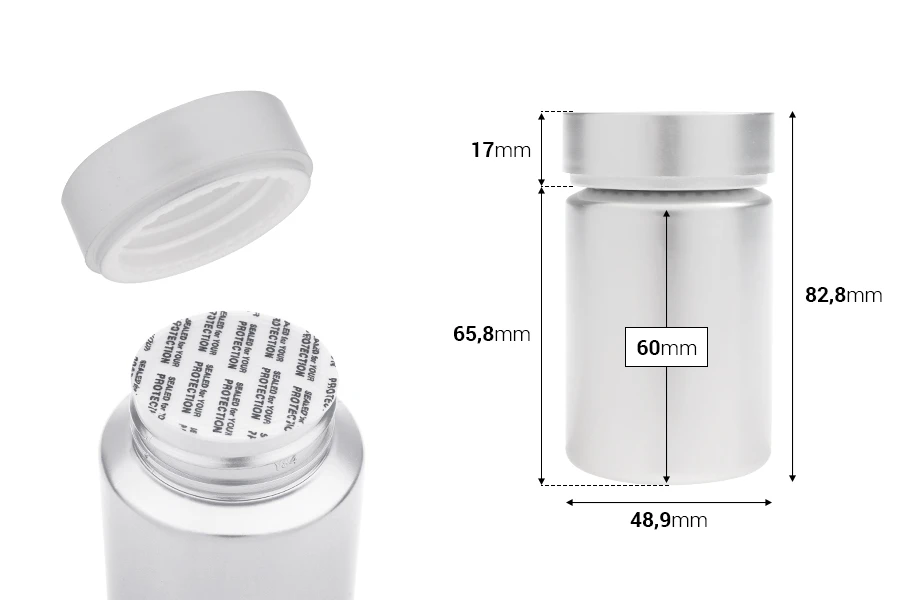 Plastična srebrna PET kutijica 100mL za lekove i kapsule - 12 kom