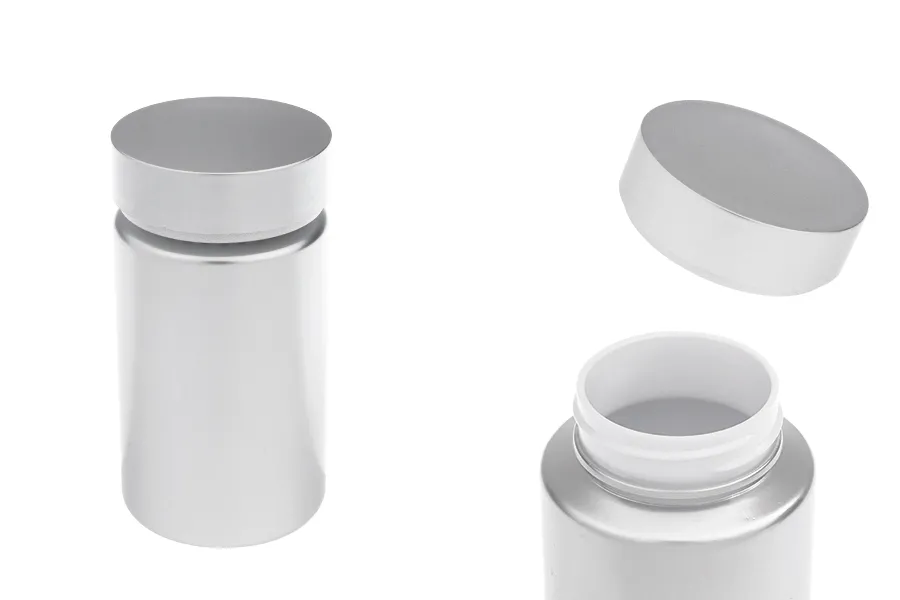 Plastična srebrna PET kutijica 120mL za lekove i kapsule - 12 kom