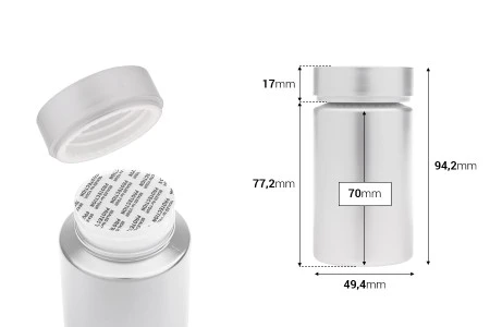 Plastična srebrna PET kutijica 120mL za lekove i kapsule - 12 kom-2