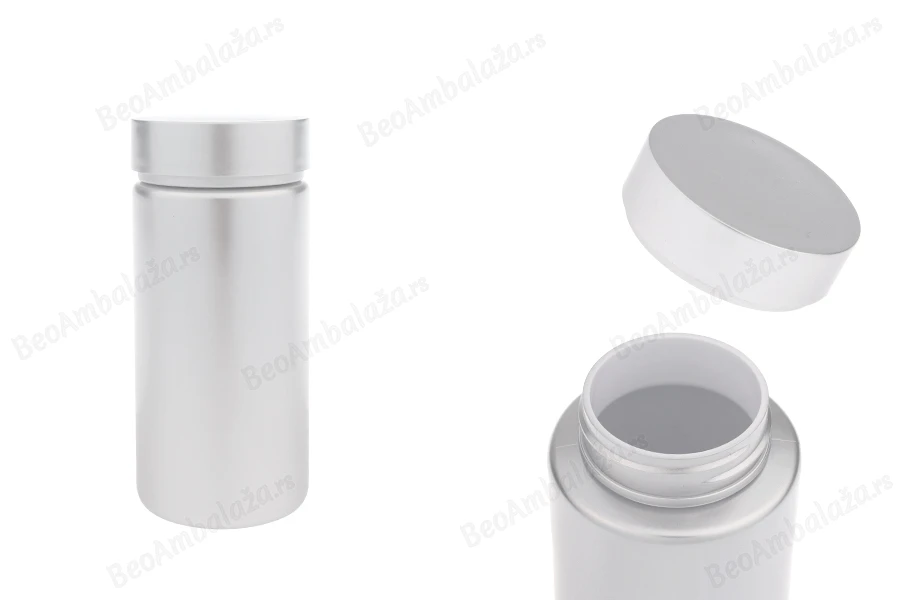 Plastična srebrna PET kutijica 180mL za lekove i kapsule - 12 kom-slika_proizvoda