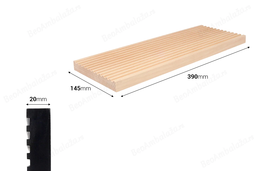 Drveni rekvizit pravougaonog oblika za fotografije i dekoraciju 390x145x20mm, u prirodnoj ili crnoj boji-dimenzije_slike