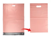 Kurirske vodootporne PE transportne kese 500x600 mm roze boje, sa samolepljivim zatvaranjem i ručkom - 100 kom Kurirske vodootporne PE transportne kese 500x600 mm roze boje, sa samolepljivim zatvaranjem i ručkom - 100 kom