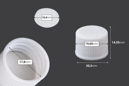 Plastični zatvarač PP18 sa zaptivkom, u crnoj ili beloj boji - 20 kom-4