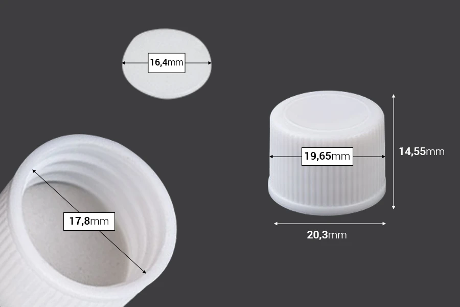 Plastični zatvarač PP18 sa zaptivkom, u crnoj ili beloj boji - 20 kom Plastični zatvarač PP18 sa zaptivkom, u crnoj ili beloj boji - 20 kom