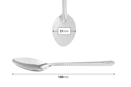 Metalna kašika srebrne boje - 100 mm-2