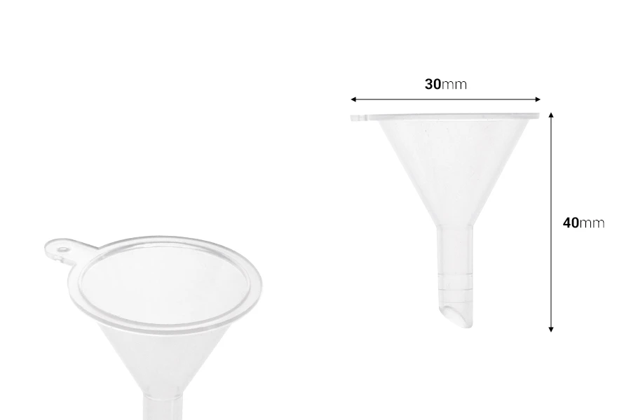 Plastični levak – prečnik 30 mm (donji deo 6 mm) - 6 kom