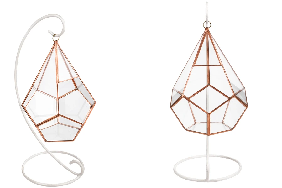 Stakleni ukrasni svećnjak koji se kači, sa metalnim postoljem-slika_proizvoda