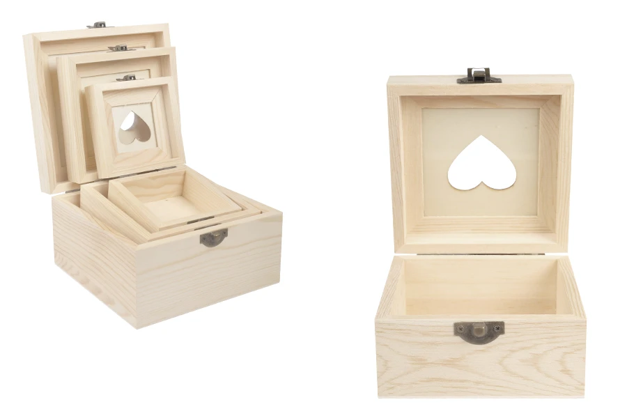 Set drvenih kutija sa prozorom u obliku srca i metalnom kopčom, u 3 veličine (S-M-L)-slika_proizvoda