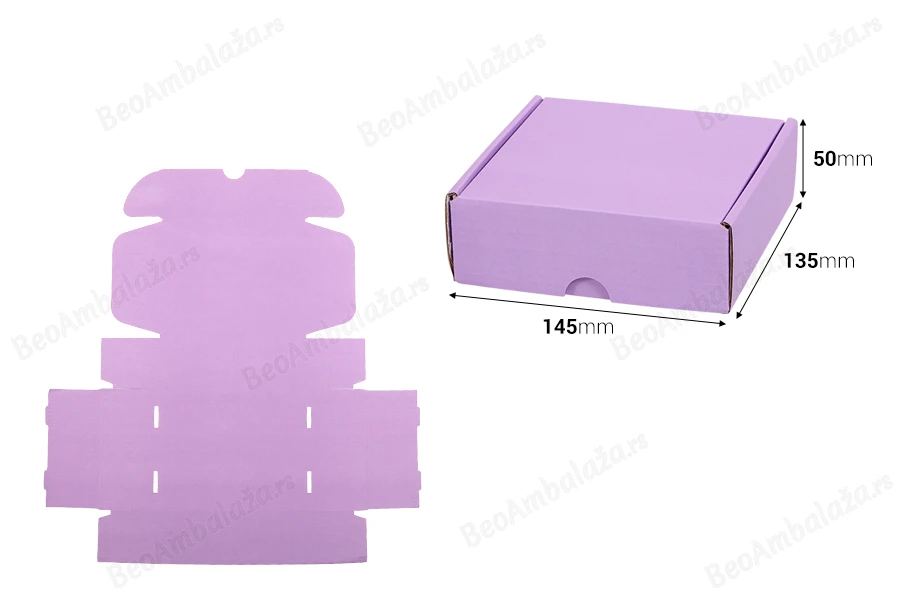 Kartonska kutija 145x135x50mm bez prozora, u više boja - 20 kom-dimenzije_slike