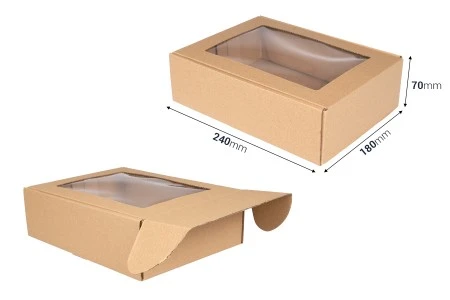 Kraft kutija 180x240x70mm za pakovanje sa prozorom - 20 kom-2