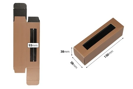 Kartonska braon kutijica 38x38x130mm sa prozorom - 50 kom-2