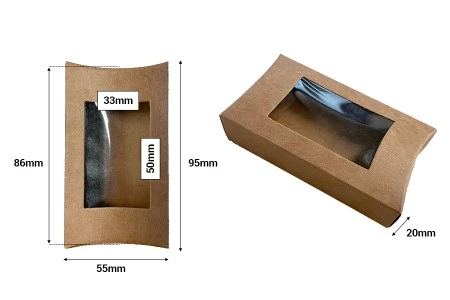 Kartonska kraft kutija 95x55x20mm sa prozorom i zaobljenim stranicama, za sapune - 50 kom-2