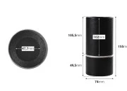 Cilindrična crna kartonska kutijica sa srebrnim detaljem 155x74mm za bočice Cilindrična crna kartonska kutijica sa srebrnim detaljem 155x74mm za bočice