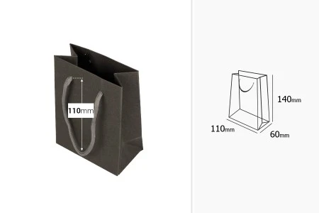Papirna siva poklon kesica 110x60x140mm sa pertlom - 20 kom-2