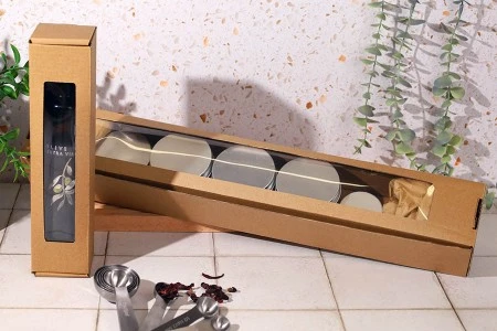 Kutija od kraft papira 55x55x250mm sa prozorom - 20 kom-3