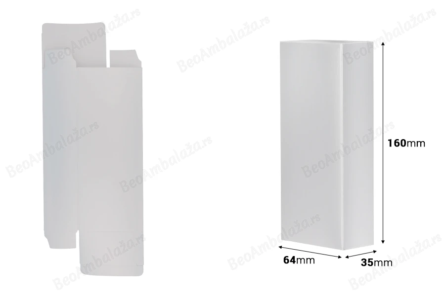 Srebrna kartonska kutija 64x35x160mm, za parfemsku bočicu 100mL - 20 kom-dimenzije_slike