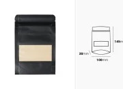 Kraft DoyPack kesice sa zip zatvaranjem, prozorom i sa mogućnošću termo zatvaranja 100x30x145mm - 100komada