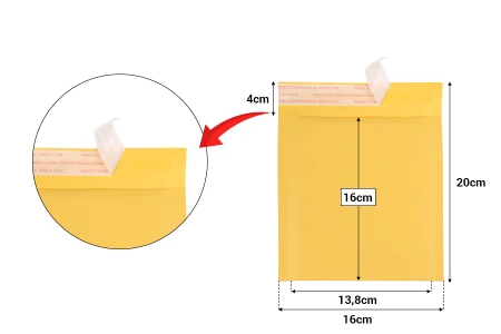 Koverta sa pucketavom folijom 16x16cm - 10 kom-dimenzije_slike