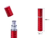 Staklena bočica 10mL sa sprejom u aluminijumskoj futroli u više boja, sa štrasom Staklena bočica 10mL sa sprejom u aluminijumskoj futroli u više boja, sa štrasom