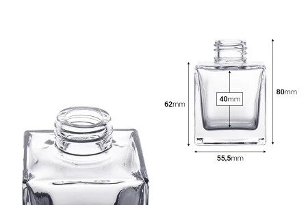 Četvrtasta staklena flašica od 100mL, pogodna za osveživače prostora - bez štapića-2