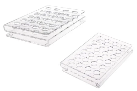 Stalak (postolje) od pleksiglasa 165x120x28mm - 24 otvora prečnika 15,5mm-1
